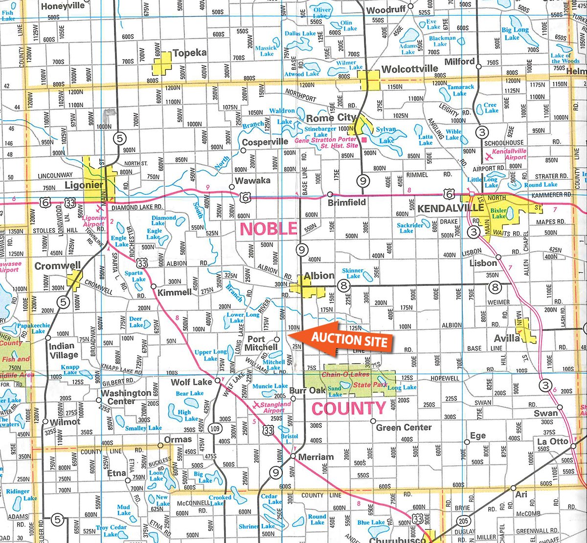 Area map - PERSONAL PROPERTY AUCTION IN NOBLE COUNTY